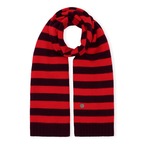 BETA STUDIO LAREENSTRIPED SCARF DARK FIG/RACING RED